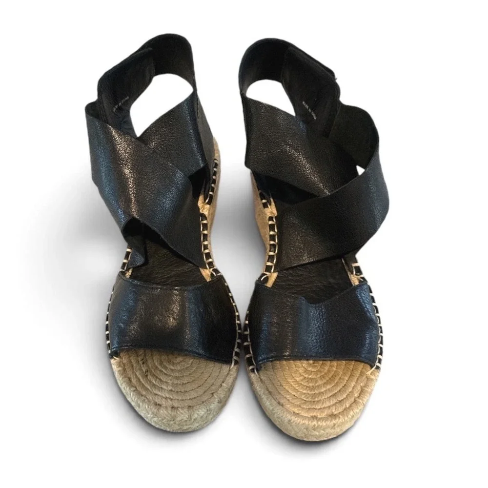 Eileen Fisher Leather Espadrille Wedges